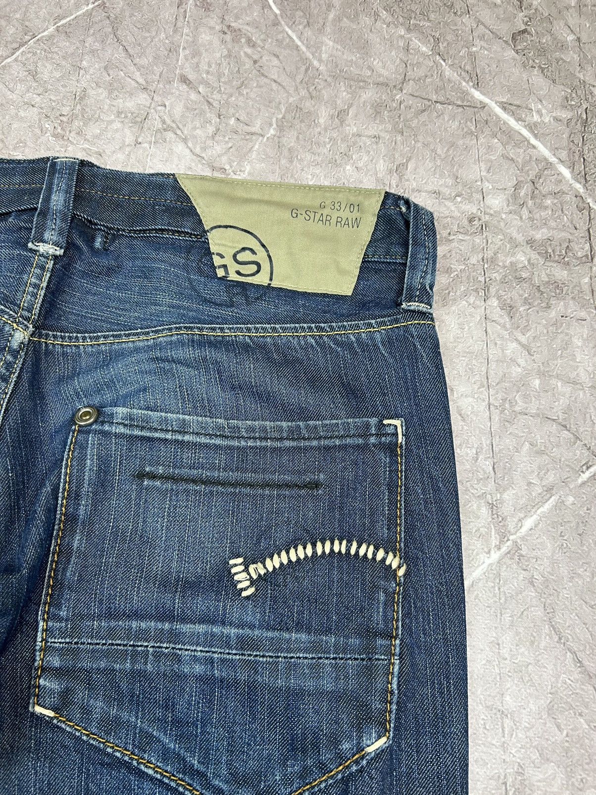G-Star × Japanese Brand G-Star Raw Jack Dirty Wash Jeans Size US 33 - 3 Thumbnail