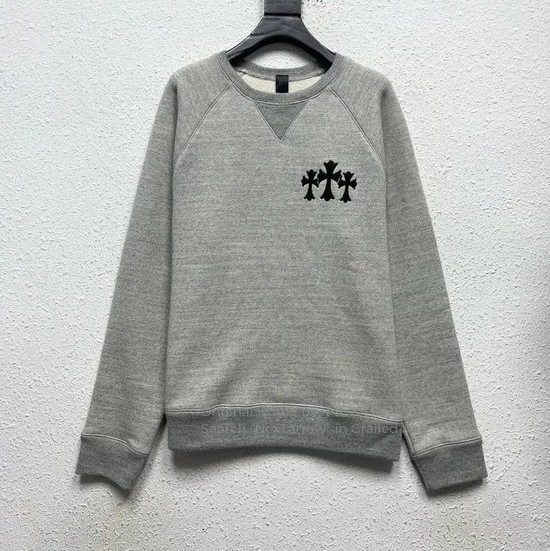 Chrome Hearts Chrome Hearts Gray Embroidered Long Sleeve Sweatshirt . Size US M / EU 48-50 / 2 - 1 Thumbnail