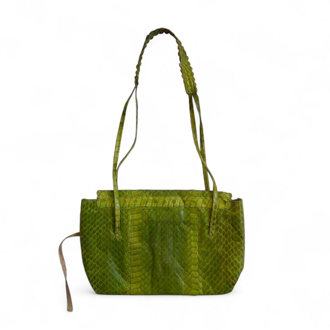 Marni Marni - Leather Sacoche Python Green Shoulder Bag Handbag Size ONE SIZE - 6 Thumbnail