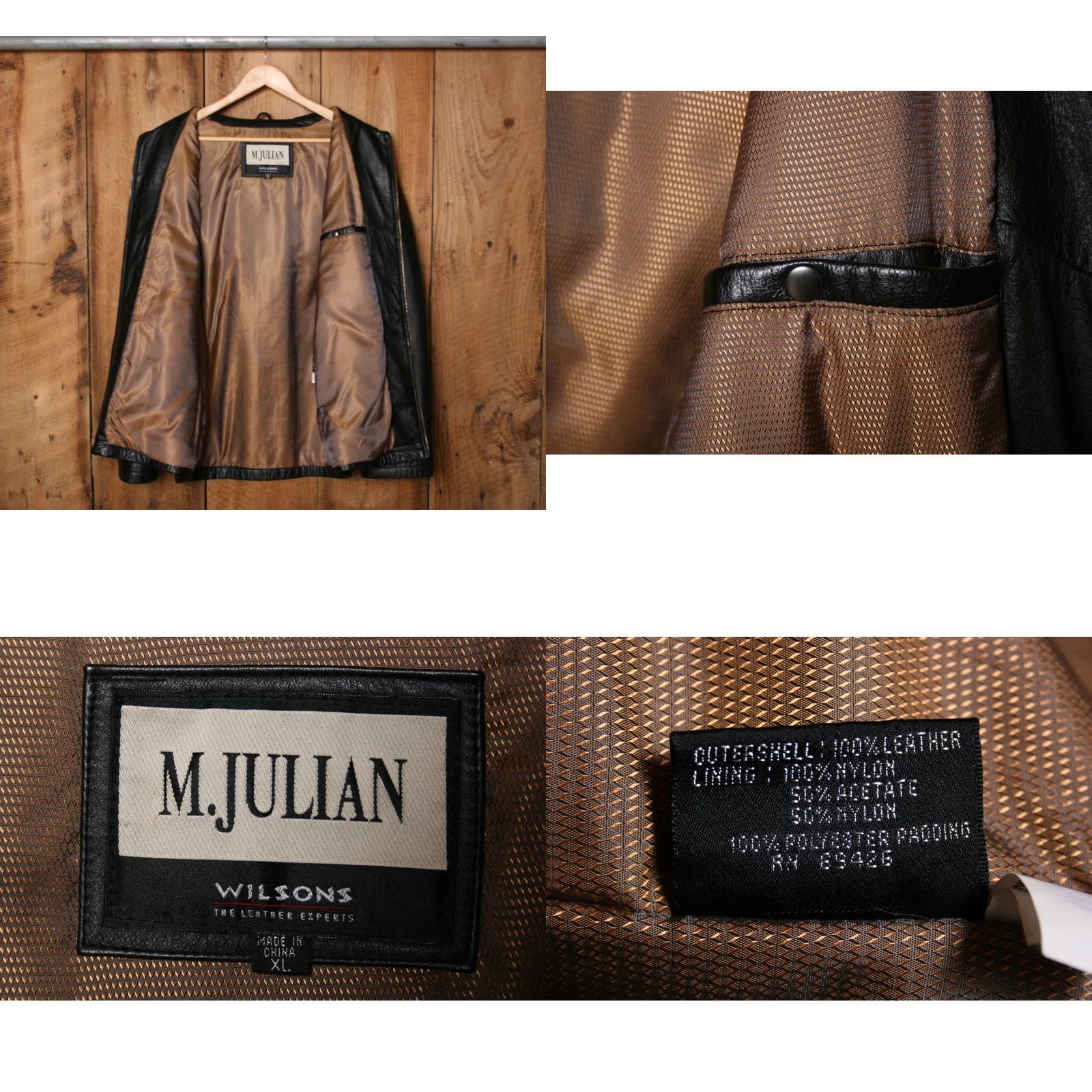 Vintage VINTAGE M.Julian by WILSONS Insulated Leather Jacket Motorcycle Jacket XL Black Mens Size US XL / EU 56 / 4 - 8 Thumbnail