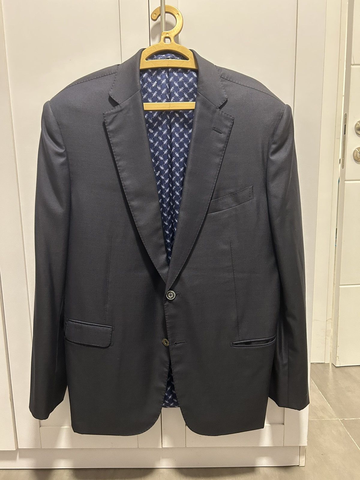 Zilli Zilli Dark Blue Mens Wool Silk Blazer Size 56 Size 54L - 7 Thumbnail