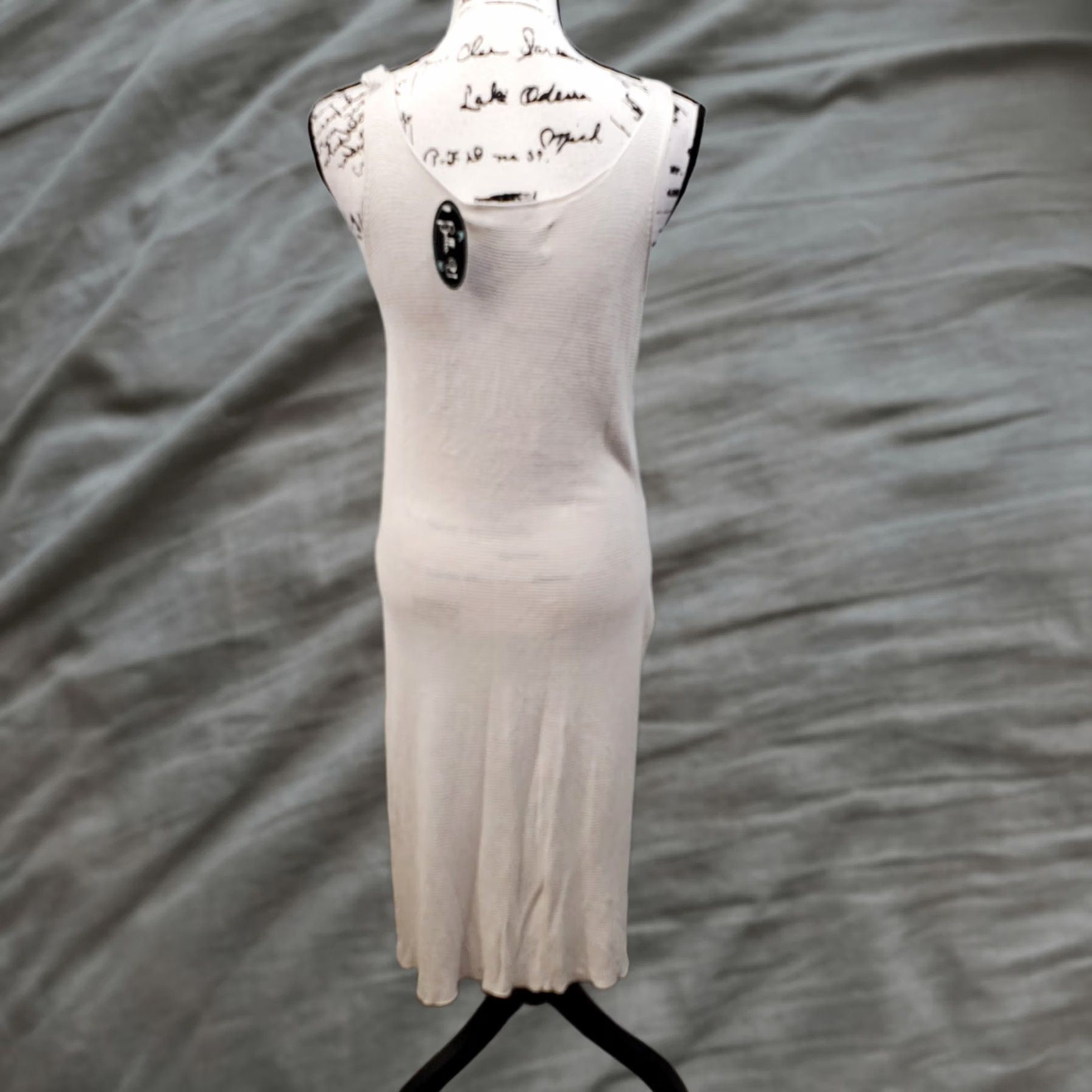 Vintage M. Rena Bella U Knit Maxi Dress Womens Size M Gray Sleeveless Scoop Neck Side Slit Size M / US 6-8 / IT 42-44 - 1 Thumbnail