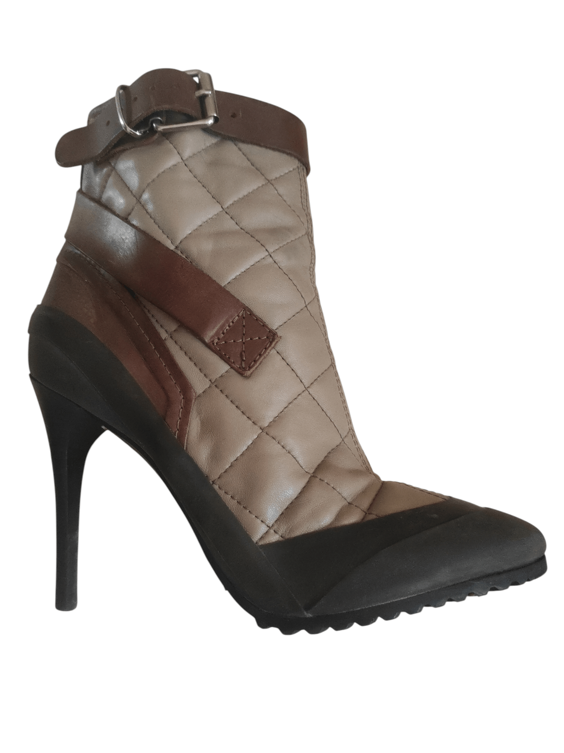 Burberry Burberry Brit Beverley Ankle Bootie Brown Quilted Sz Eur 40 Size US 8.5 / IT 38.5 - 3 Thumbnail