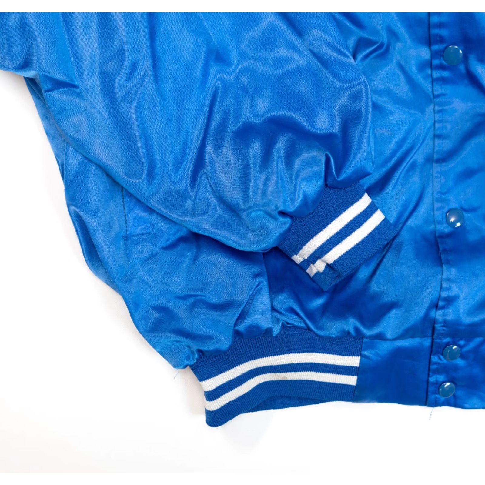 Vintage VINTAGE Blue Satin Bomber Jacket Mens 3XL Cotton Lined Union Made In USA 31x29 Size US XXL / EU 58 / 5 - 7 Thumbnail
