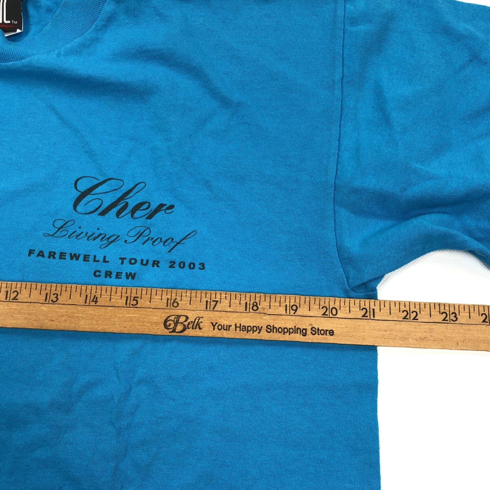 Vintage VINTAGE Cher Living Proof Farewell Tour GIANT T-Shirt Men XL Teal Graphic Print 2003 Crew Neck Short Sleeve Size US XL / EU 56 / 4 - 7 Thumbnail