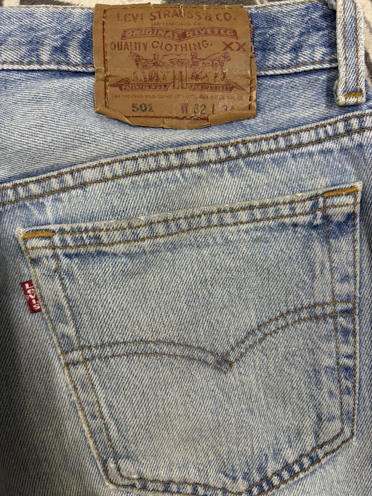 Levi's Vintage 90s Levis 501 Rusty Mud Wash Distressed Grunge Jeans Size US 31 - 13 Thumbnail