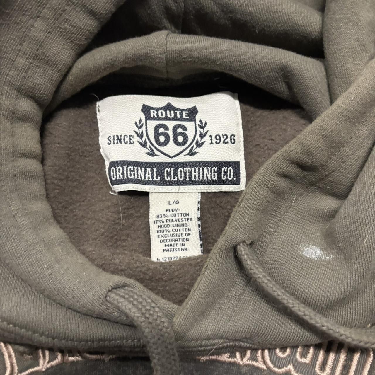 Japanese Brand × Vintage Crazy Vintage Y2K/2000s Grunge Cyber Goth Khaki Skater Style Hoodie! Size US L / EU 52-54 / 3 - 7 Thumbnail