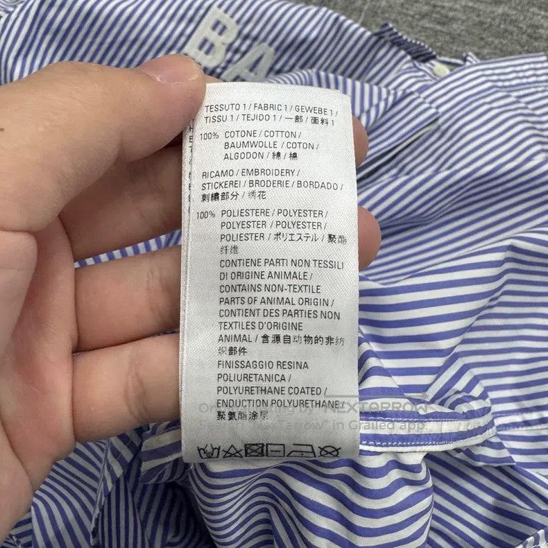 Balenciaga Balenciaga Embroidered Letter Striped Shirt Size XXS / US 00 / IT 34 - 4 Thumbnail
