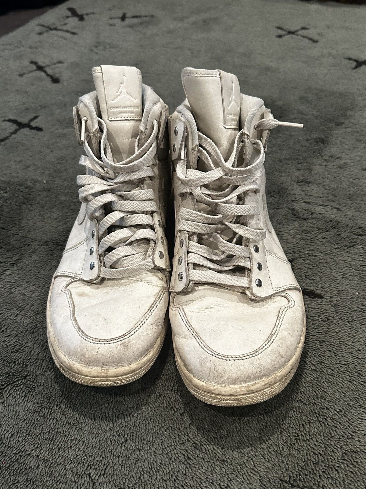 Comme des Garcons × Nike Comme des Garçons x Air Jordan 1 Retro Strap High 'White' Size US 11 / EU 44 - 2 Thumbnail