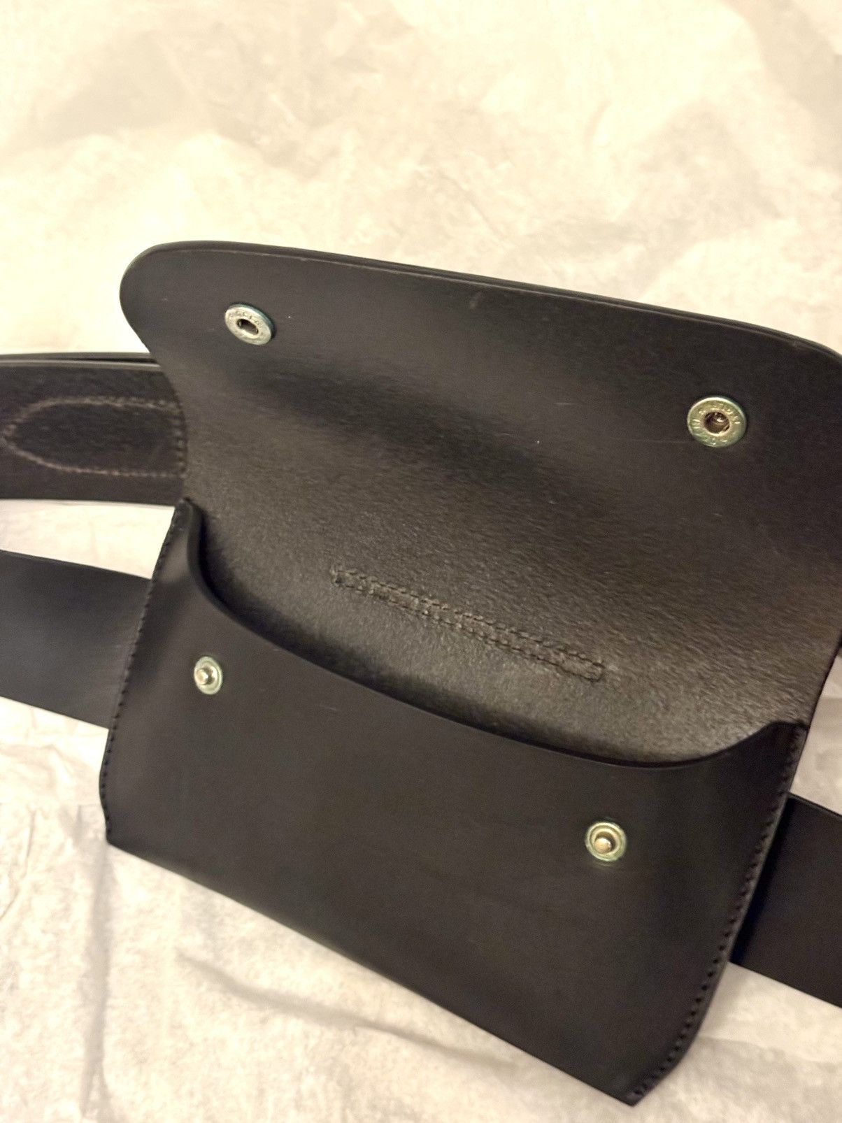 Lemaire lemaire belt and bag in matt black heavy leather Size ONE SIZE - 6 Thumbnail