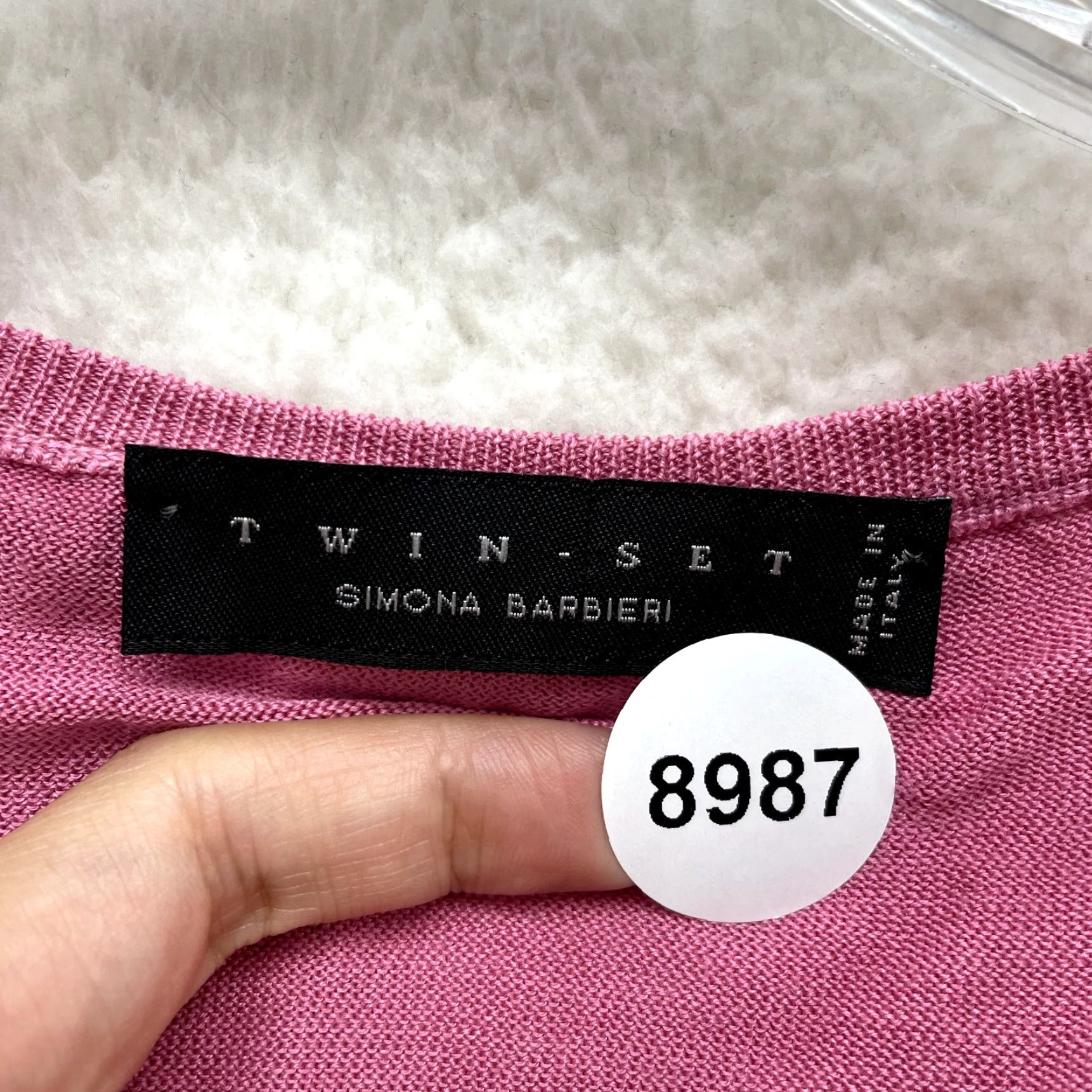TWINSET TWINSET Cardigan Top Shirt Womens Medium Pink Silk Knit V-Neck Button Long Sleeve Fashion Italy 90s Fairy Coquette Whimsigoth Size M / US 6-8 / IT 42-44 - 8 Thumbnail