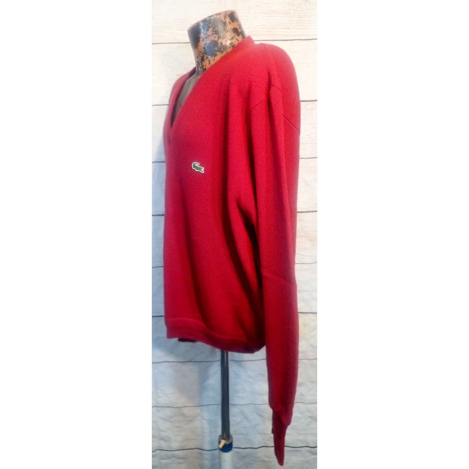 Izod VINTAGE Izod Lacoste Sweater Shirt Mens XL Burgundy V-Neck Pullover 50s 60s 70s Made in USA Mens XL Burgundy Size US XL / EU 56 / 4 - 2 Thumbnail