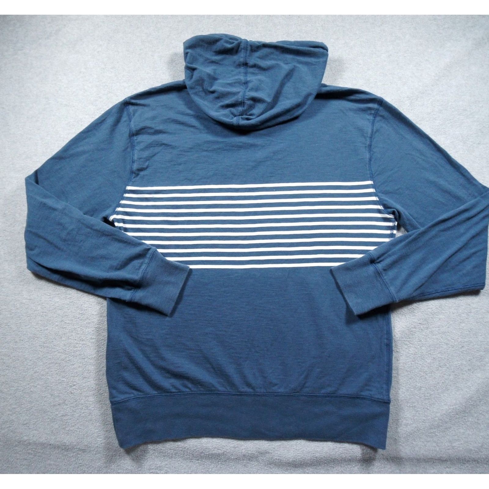 J.Crew J.CREW Sweater Mens Medium Blue Hoodie Striped Slub Cotton Yarns Pullover Adult Shirt Size US M / EU 48-50 / 2 - 4 Thumbnail