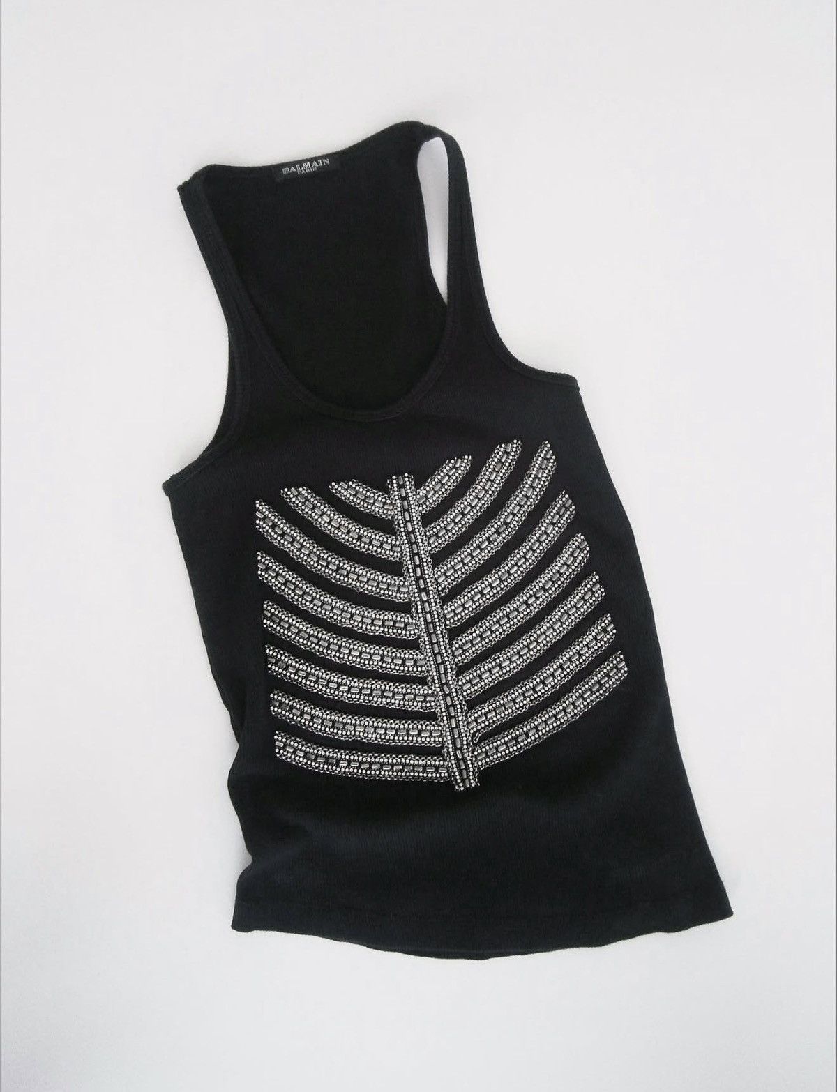 Balmain BALMAIN Decarnin SS 2009 Embellished Tank Top Runway Black Size US XS / EU 42 / 0 - 1 Thumbnail