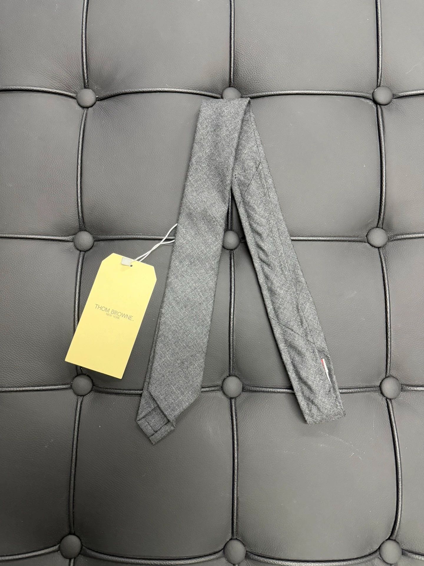 Thom Browne Thom Browne Classic Solid Charcoal Gray Wool Necktie Size ONE SIZE - 1 Thumbnail