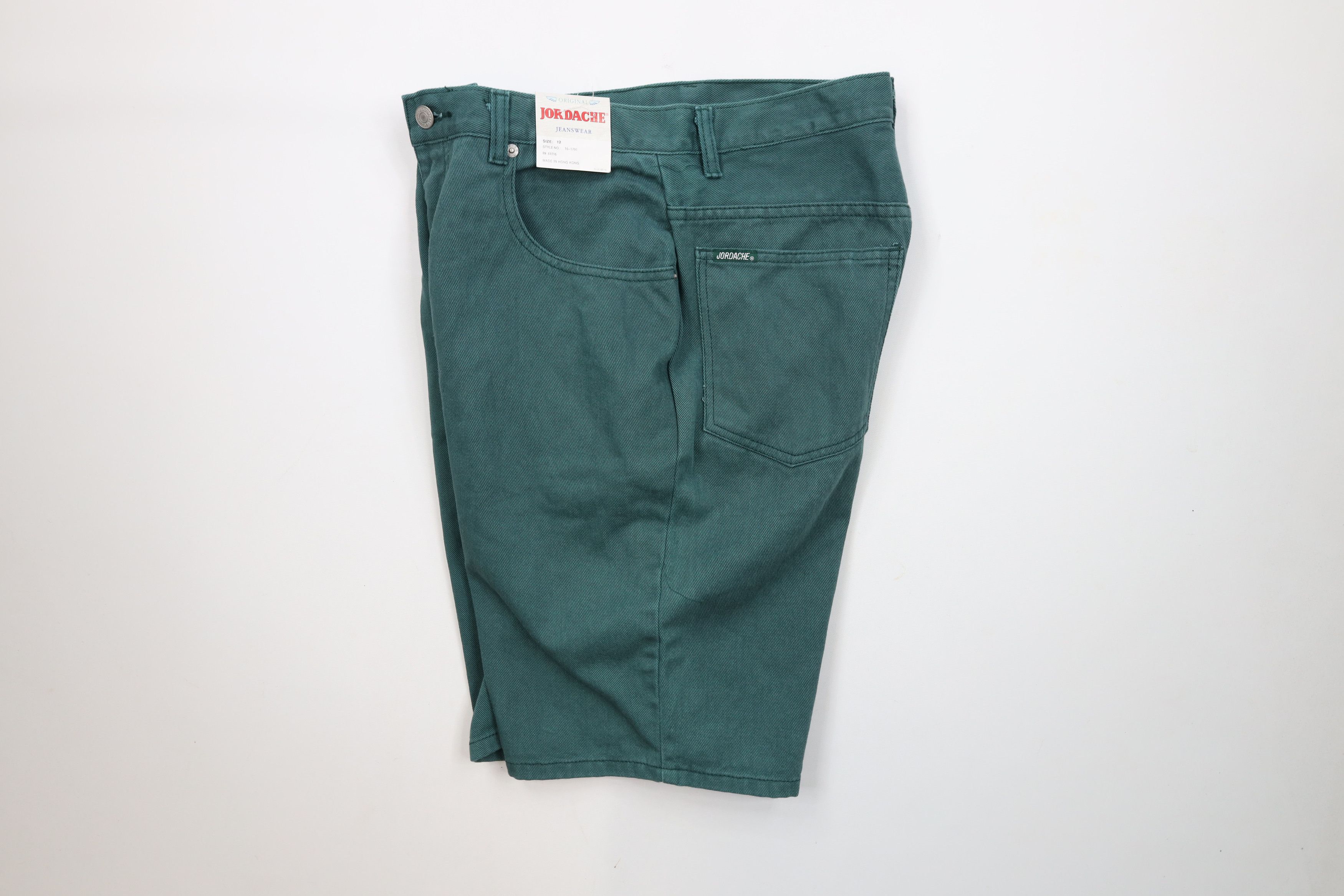 Vintage Deadstock Vintage 90s Streetwear Jean Shorts Jorts Green Size 34" / US 12 / IT 48 - 9 Thumbnail