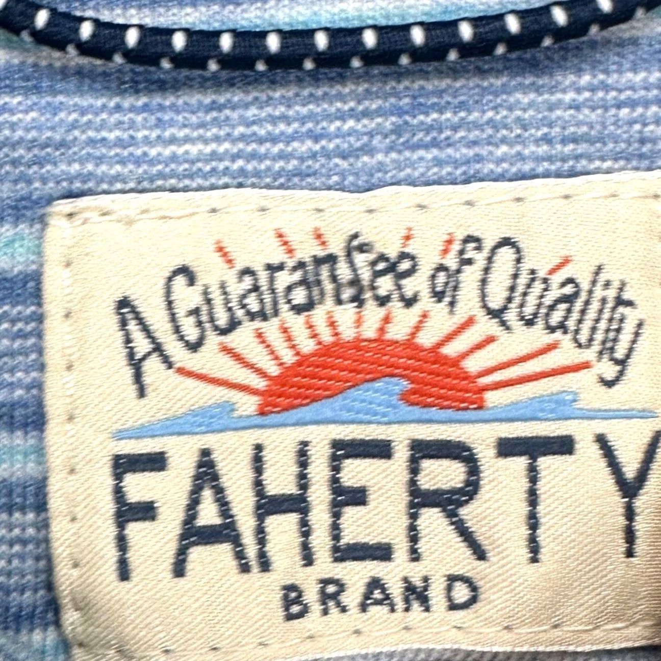 Faherty Faherty Polo Shirt Mens Medium Blue Striped Stretch Rugby Cotton Modal Spandex Short Sleeve Casual Size US M / EU 48-50 / 2 - 4 Thumbnail
