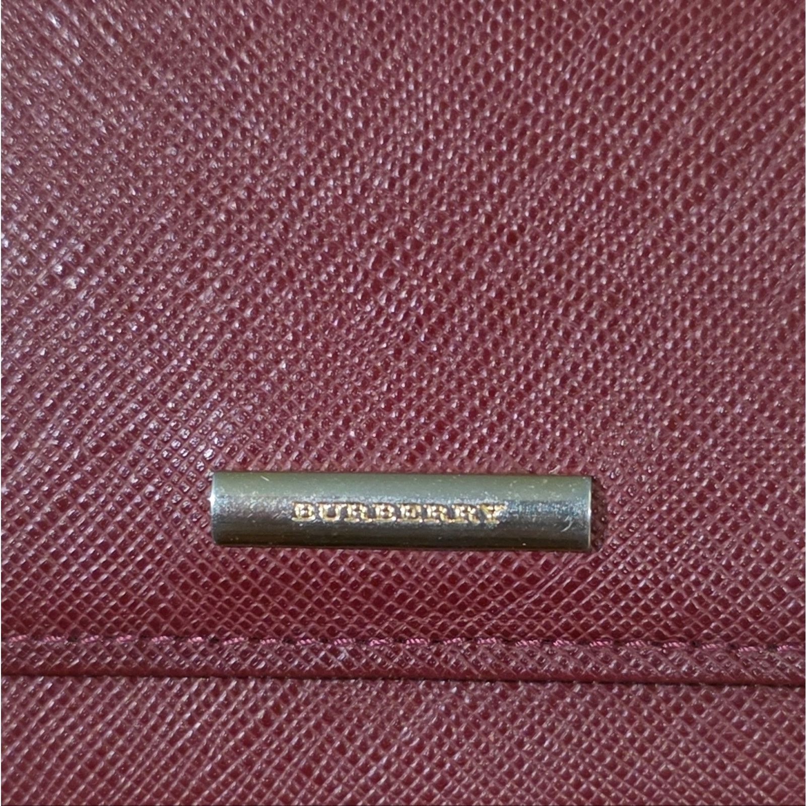 Burberry Burberry Bifold Kisslock Burgundy Wallet w/ Removable Chain Size ONE SIZE - 3 Thumbnail