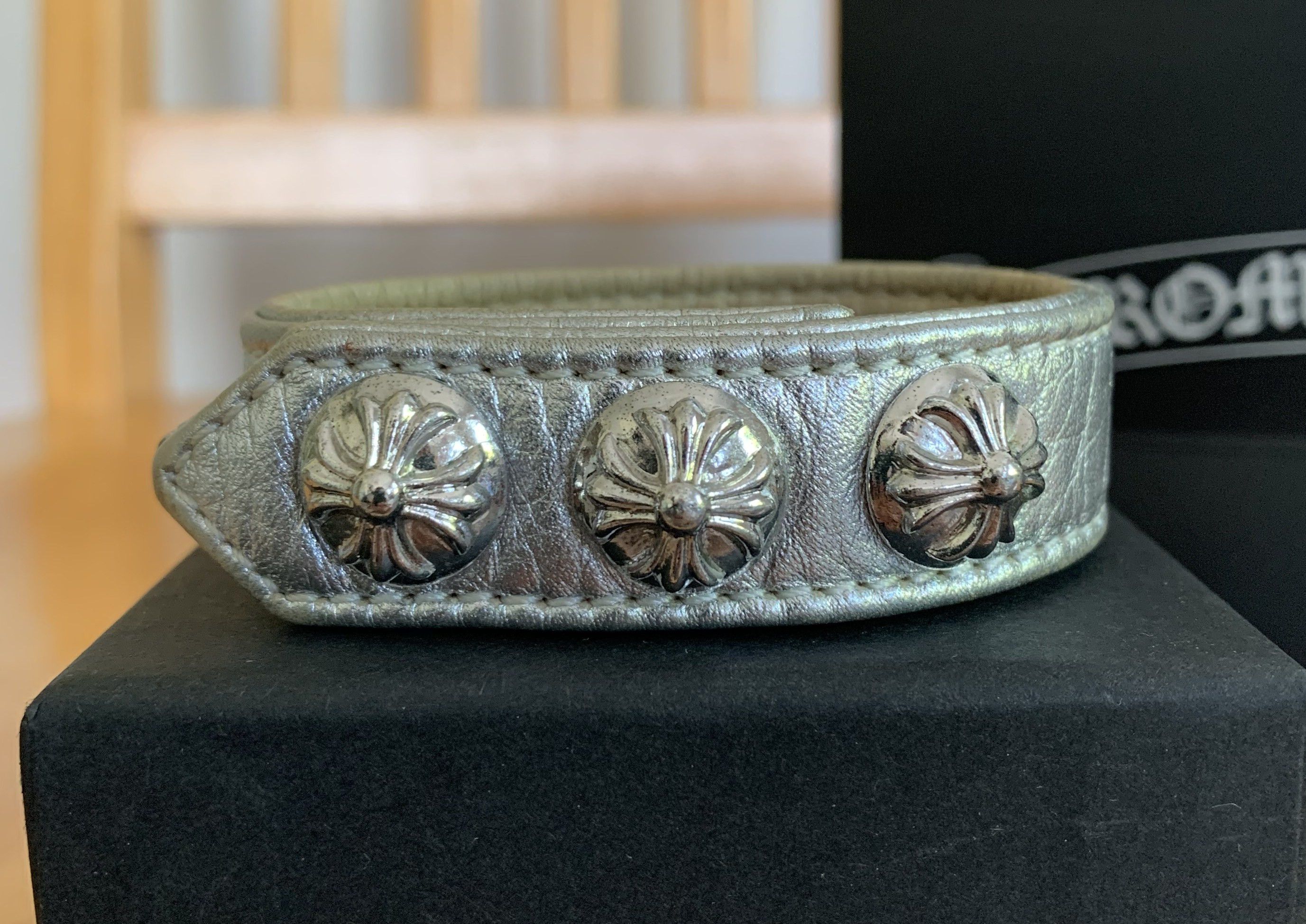 Chrome Hearts Chrome Hearts Adjustable Leather Silver Snap Bracelet Size ONE SIZE - 2 Thumbnail