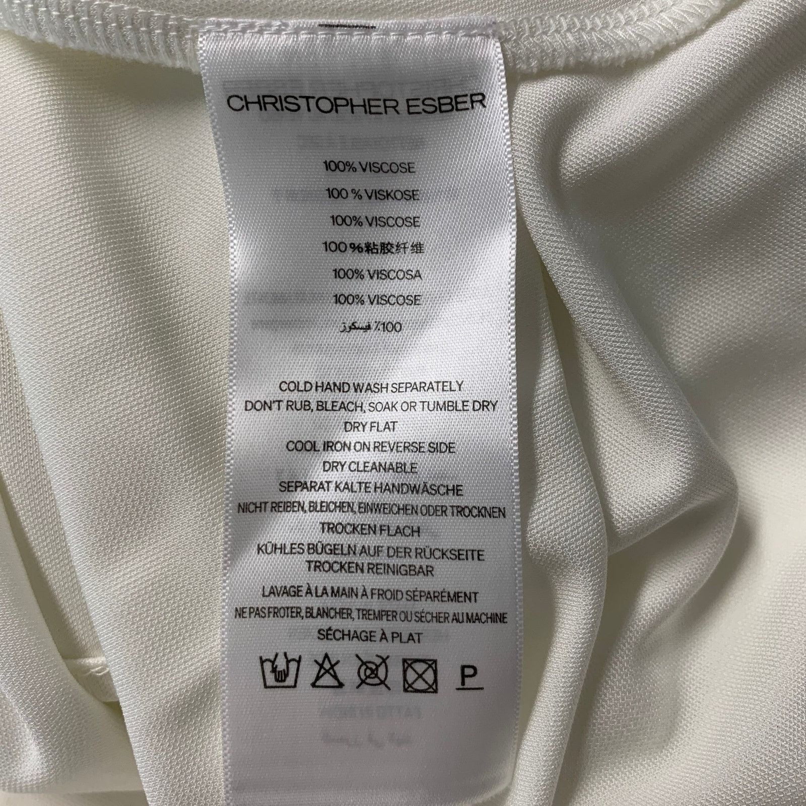 Christopher Esber CHRISTOPHER ESBER Size 6 White Viscose Draped Long Dress Size M / US 6-8 / IT 42-44 - 6 Thumbnail