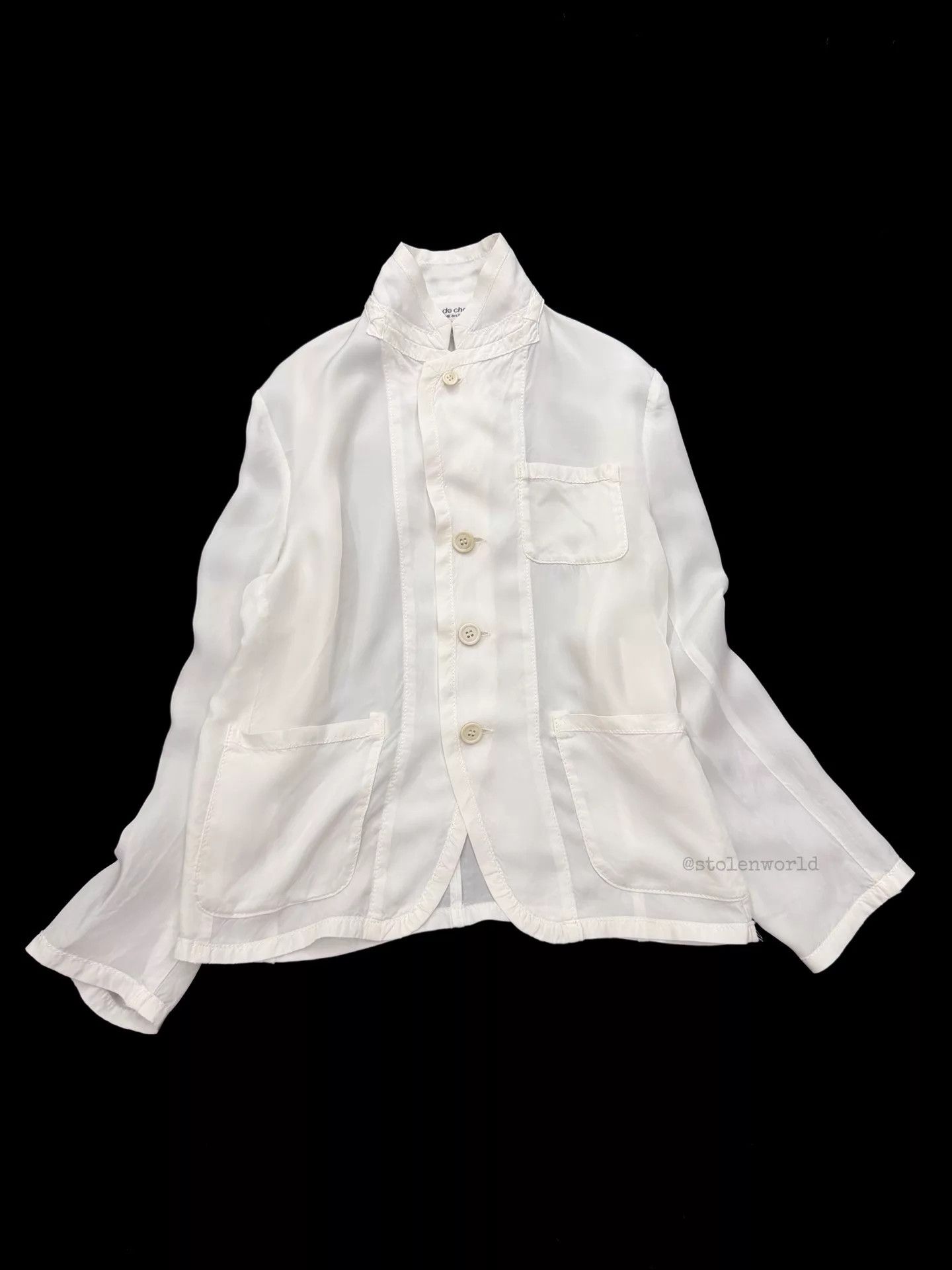 Comme des Garcons Comme des Garçons Cupro White Blazer Collar Versatile Size ONE SIZE - 1 Thumbnail