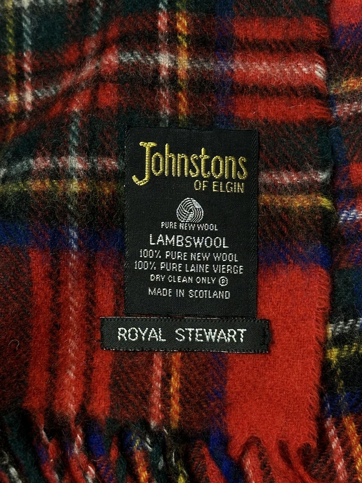 Johnstons Of Elgin × Vintage Johnstons Of Elgin Lambswool Scotland Scarf Muffler Size ONE SIZE - 5 Thumbnail
