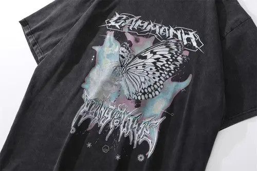Other Butterfly print washed distressed short-sleeved T-shirt Size US L / EU 52-54 / 3 - 4 Thumbnail