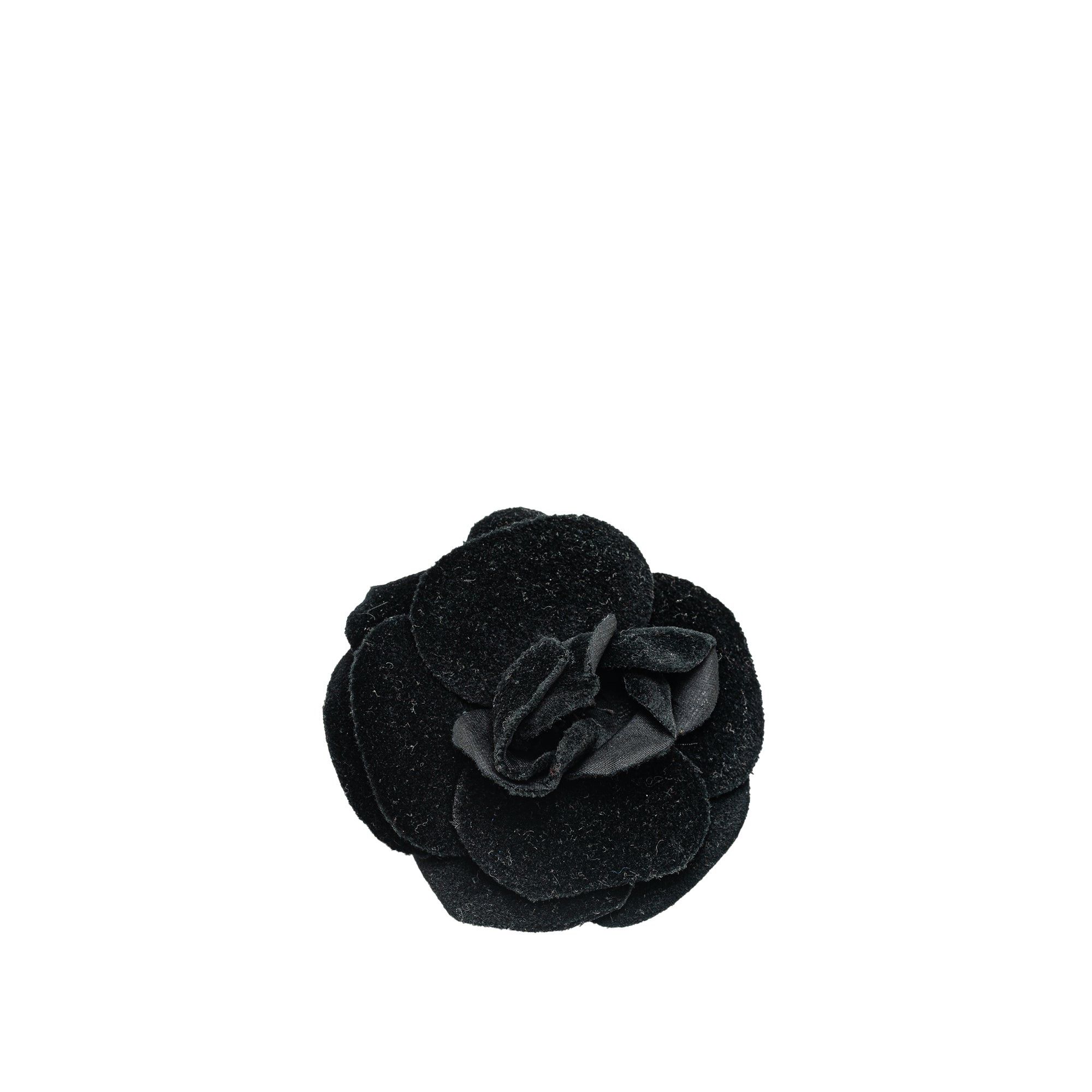 Chanel Chanel Velvet Camellia Brooch Black Size ONE SIZE - 1 Thumbnail