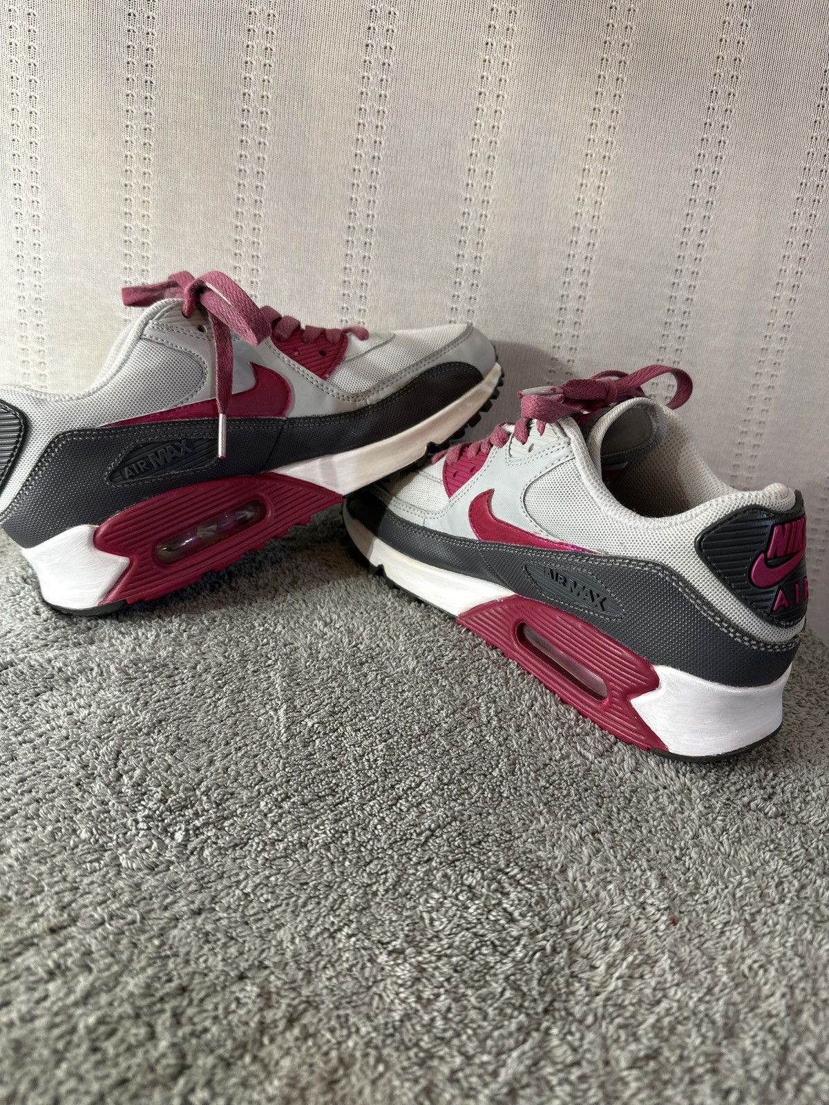 Nike Nike Air Max 90 Essential Running Shoes White Gray Sneakers Size US 8 / IT 38 - 5 Thumbnail