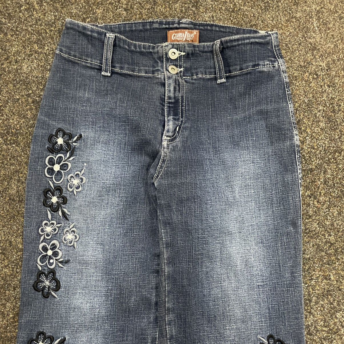 Vintage Y2K Vintage Flared Jeans Distressed Embellished Grunge Skate Size 30" / US 8 / IT 44 - 4 Thumbnail