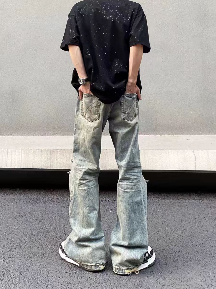 Designer × Jean × Vintage baggy vintage wash ripped Y2K jeans Size US 34 / EU 50 - 4 Thumbnail