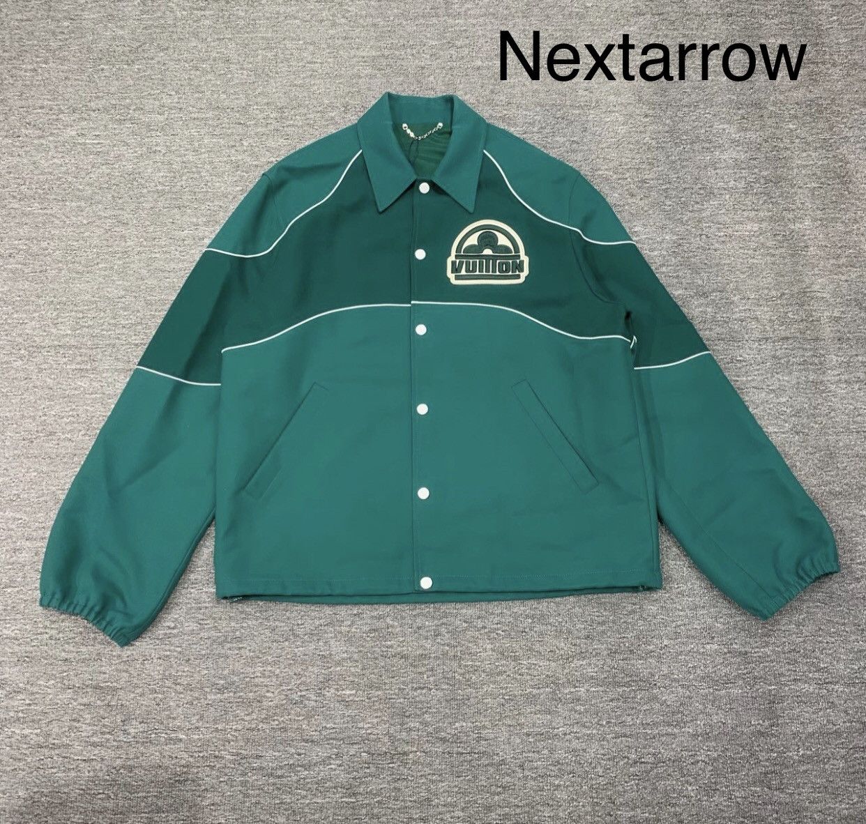 Louis Vuitton Louis Vuitton Green three flower embroidered slogan jacket Size US M / EU 48-50 / 2 - 1 Thumbnail