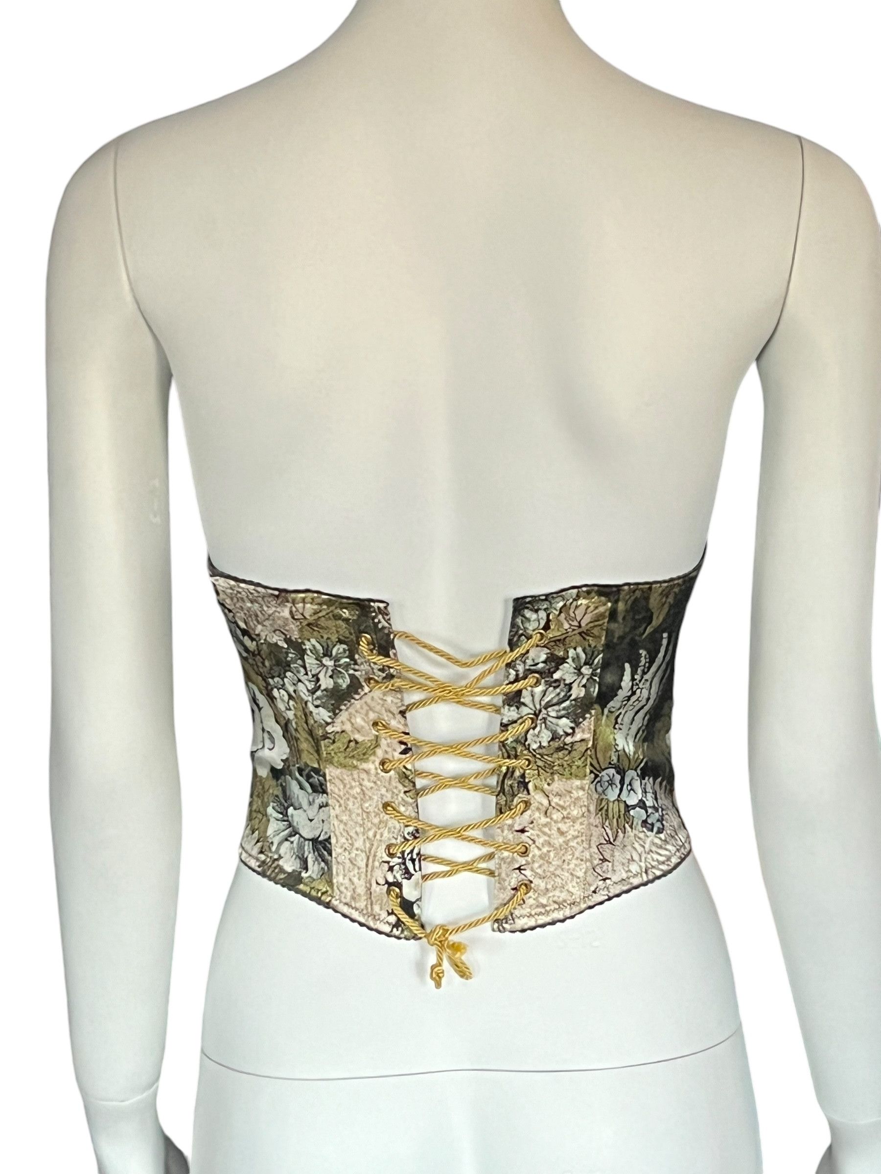 Roberto Cavalli Roberto Cavalli 2001 Floral Laced Corset Size XL / US 12-14 / IT 48-50 - 2 Thumbnail