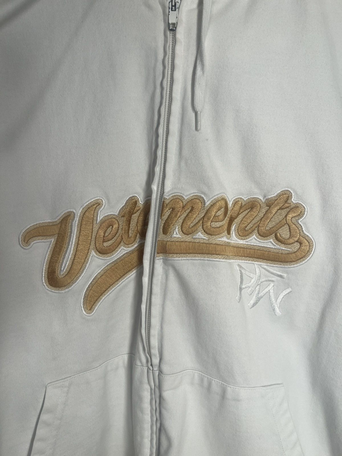 Vetements Vetements white baseball zip up hoodie Size US M / EU 48-50 / 2 - 3 Thumbnail