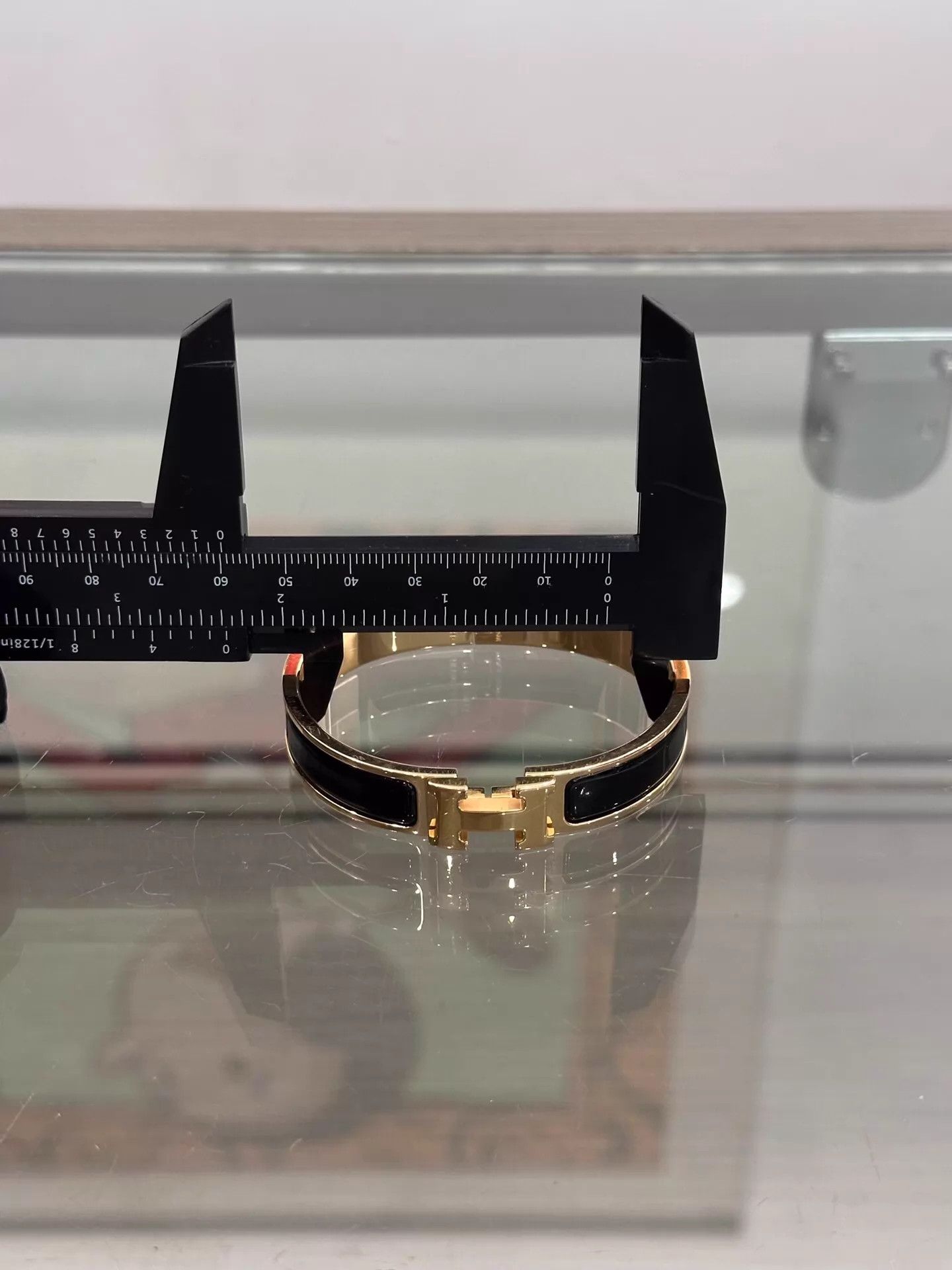 Hermes Hermes Clic H Black Enamel Gold H Bracelet GM Size ONE SIZE - 8 Thumbnail