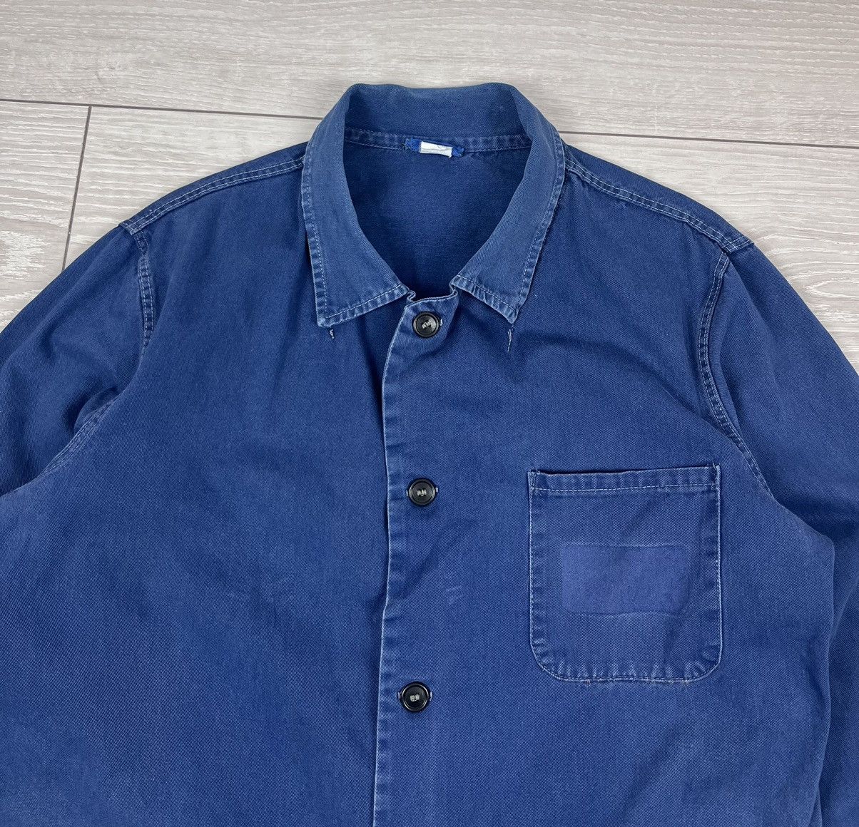 Le Laboureur Le Laboureur Vintage 70s French Blue Work Chore Jacket Size US L / EU 52-54 / 3 - 5 Thumbnail
