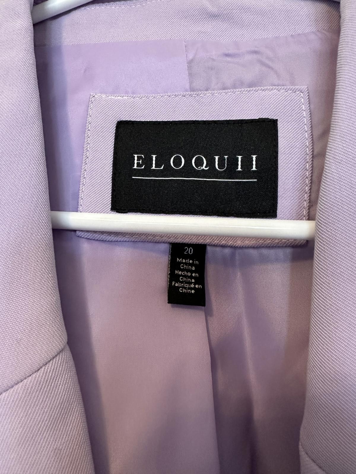 Designer Stylish ELOQUII Lilac Blazer with Unique bow Detail Size 3XL / US 20-22 - 4 Thumbnail
