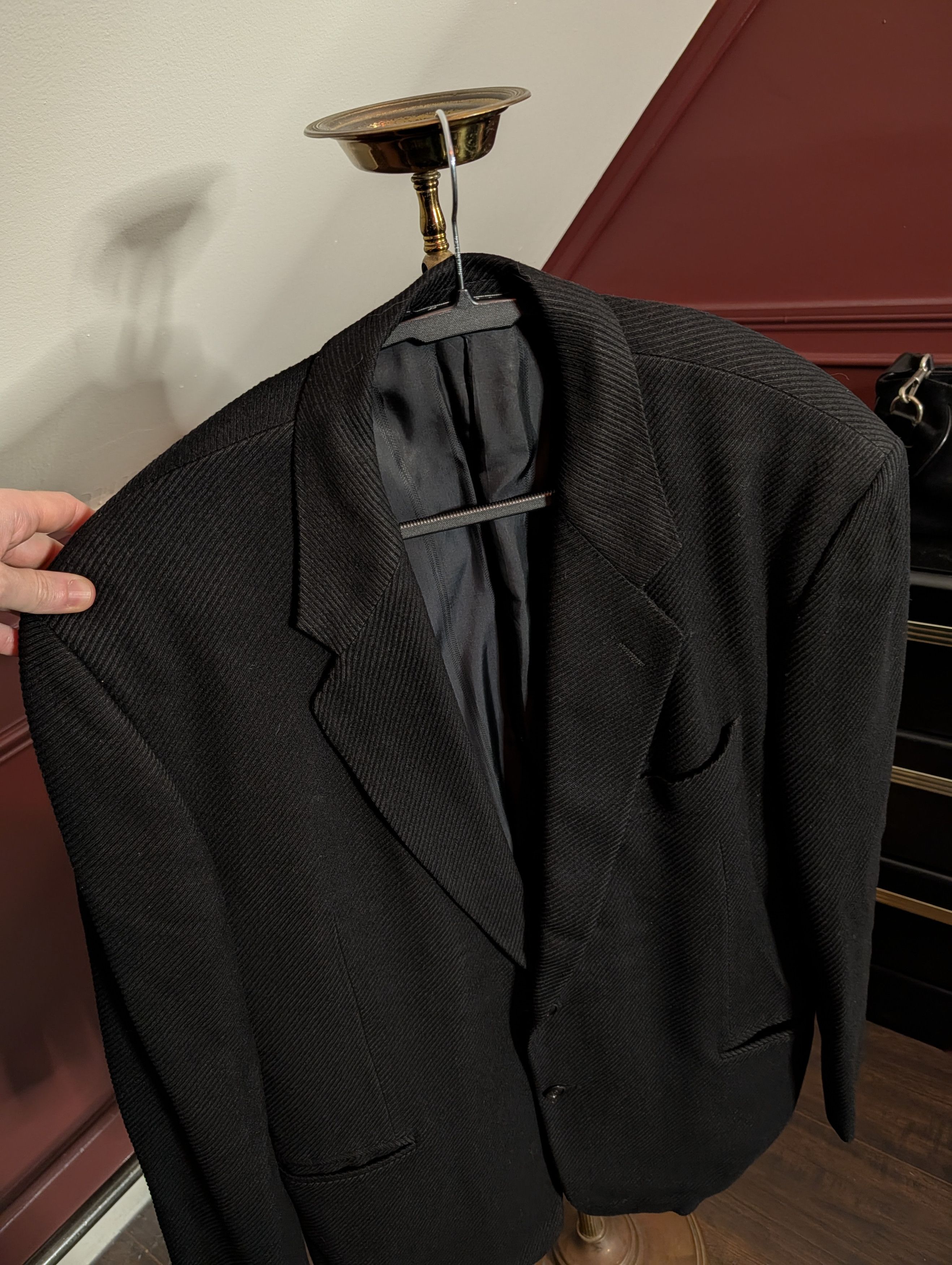 Barneys New York REDAELLI Barney's corduroy virgin wool Italy black jacket Size 42R - 2 Thumbnail