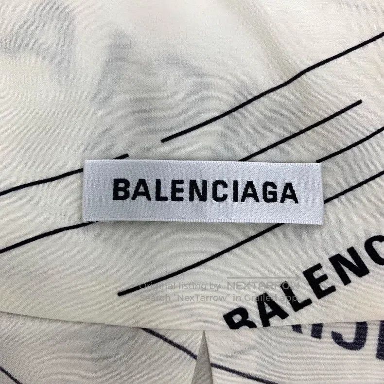 Balenciaga Balenciaga size 34 White Logo Letter Stripe Silk Collar Si Size XXS / US 00 / IT 34 - 5 Thumbnail