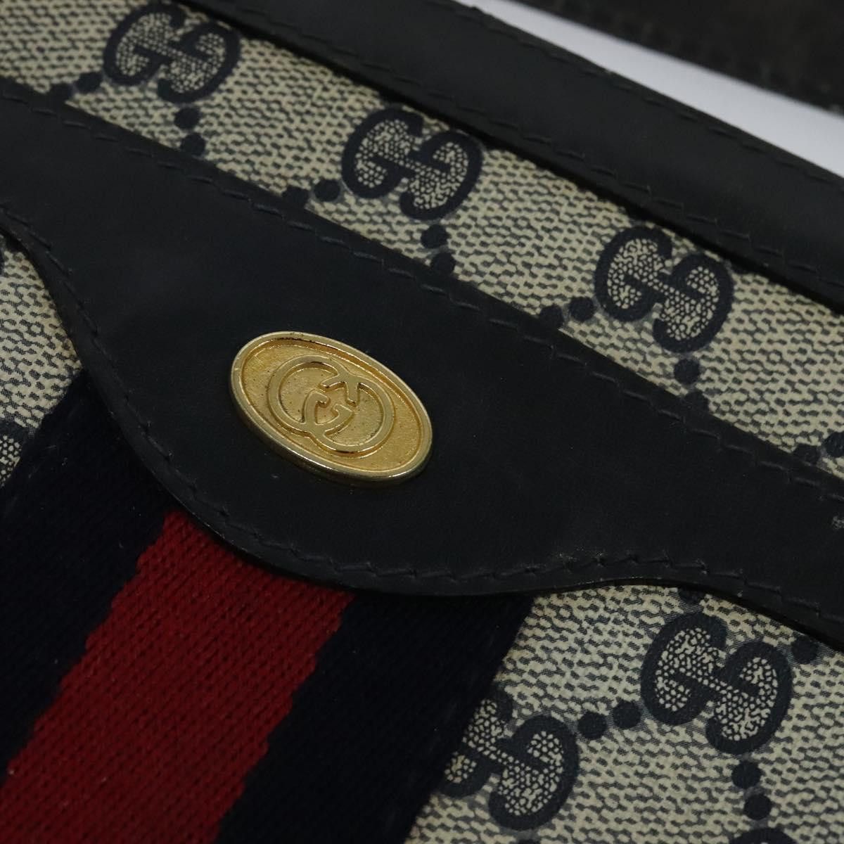 Gucci GUCCI GG Supreme Sherry Line Shoulder Bag Pvc Navy Gold Red Size ONE SIZE - 14 Thumbnail