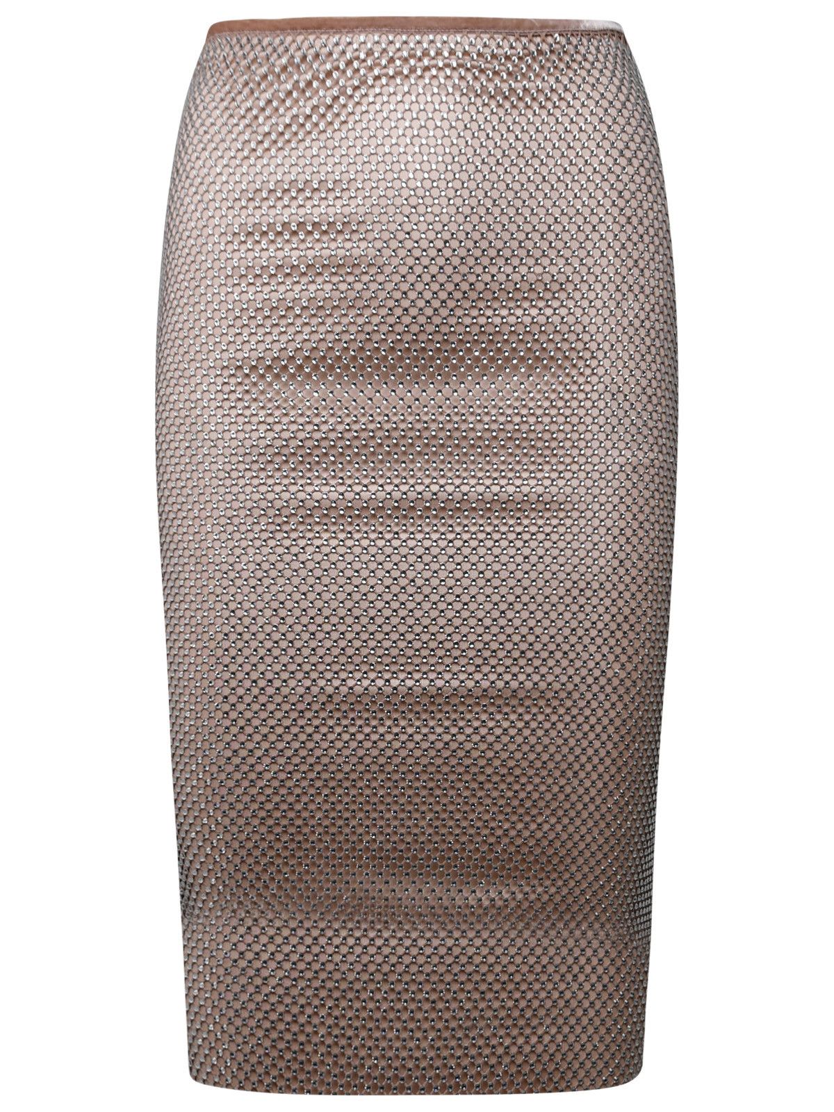 image of Sportmax Senior Silver Viscose Skirt in Nude, Women's (Size Medium)