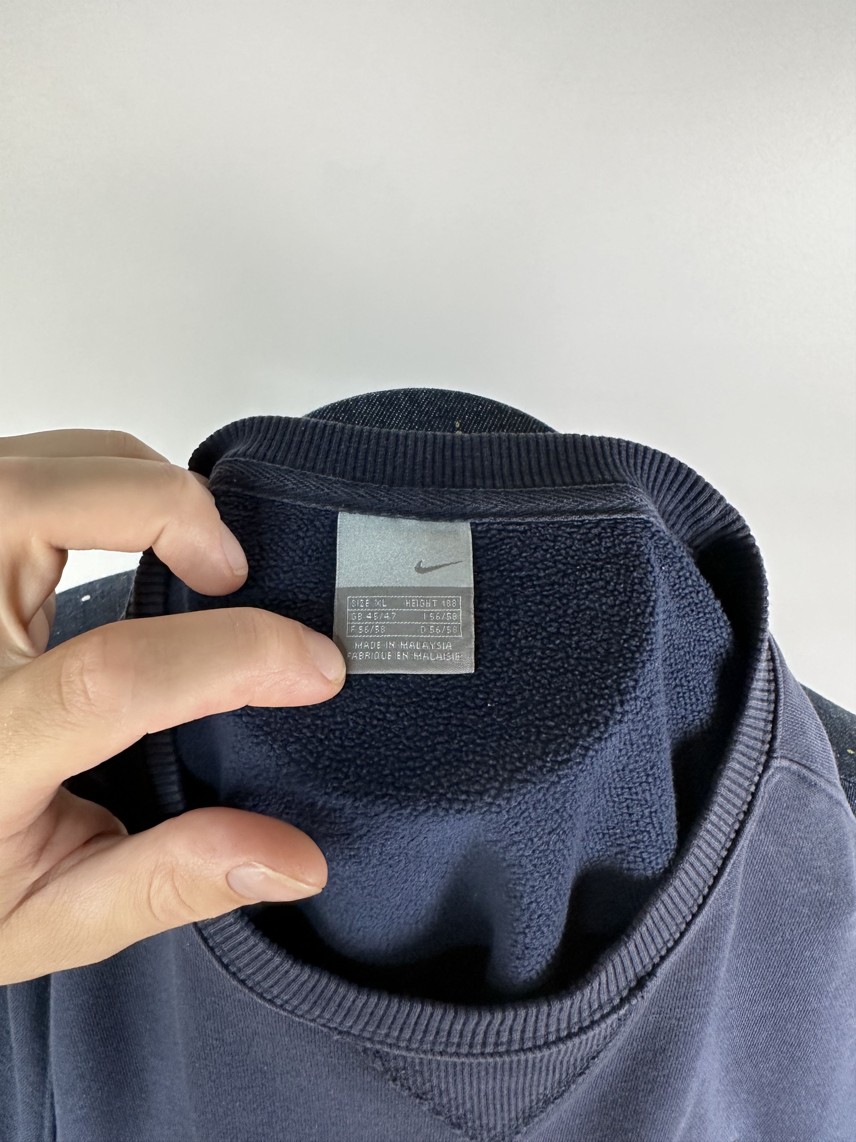 Nike × Vintage Vintage Nike Sweatshirt Grey Embroidered Spell Out Pullover Size US XL / EU 56 / 4 - 10 Thumbnail