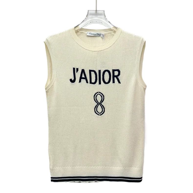 Dior Dior Beige logo letter inlaid cotton round-neck sleeveless Size XXS / US 00 / IT 34 - 1 Thumbnail