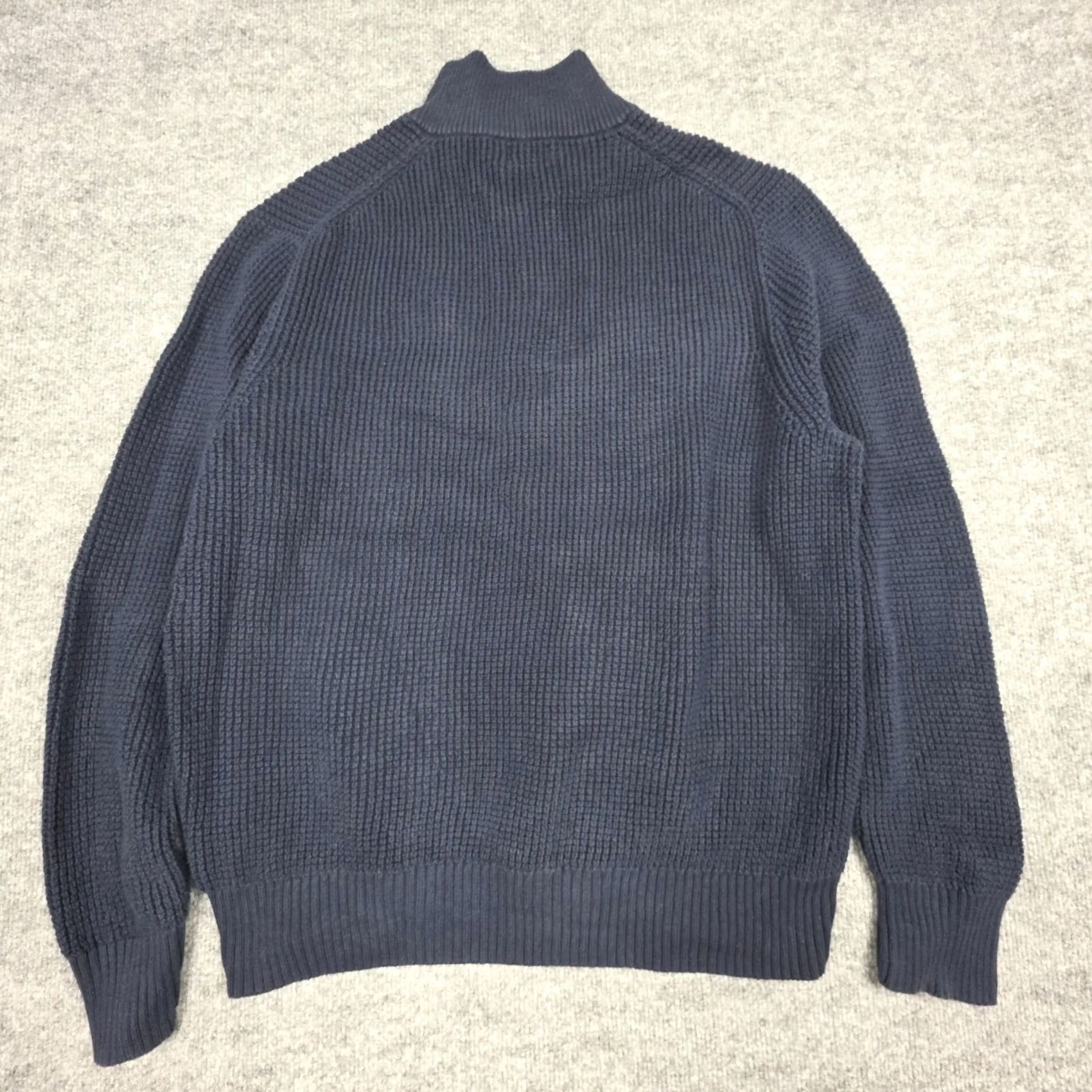 J.Crew J.CREW Mens XL Blue Long Sleeve Pullover Sweater Oarsman Half Zip Waffle Knit Size US XL / EU 56 / 4 - 3 Thumbnail