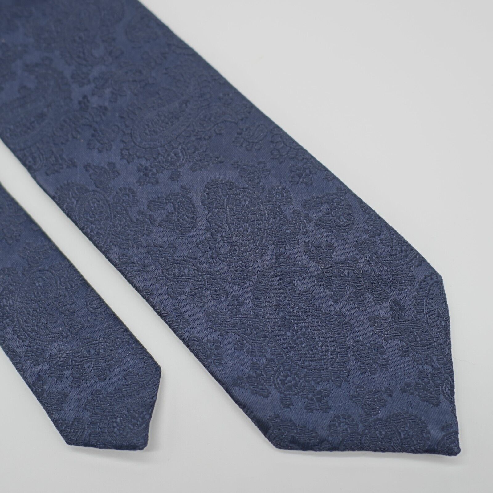 Other Wembley Blue Paisley Woven Skinny PolySilk Tie Size ONE SIZE - 1 Thumbnail