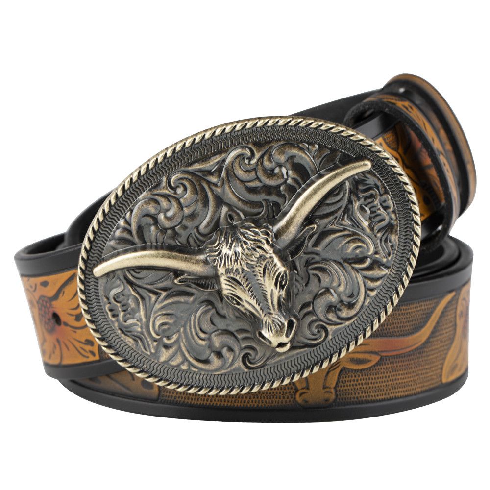 Designer Dark Vintage Belt Riveted Belts Menswear Accessories Size ONE SIZE - 4 Thumbnail