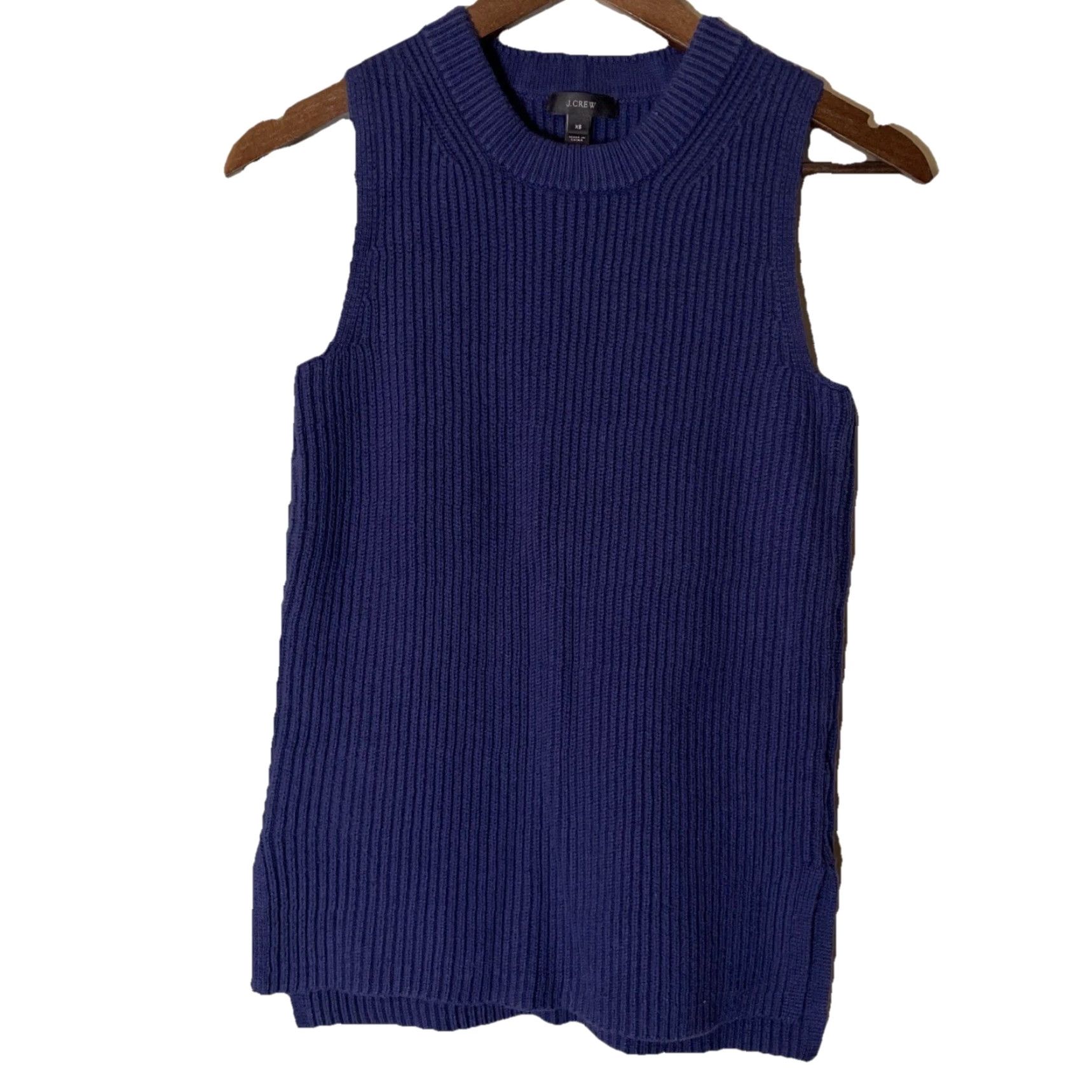 J.Crew VINTAGE J. Crew Sweater Women XS Tunic Vest merino wool blend knit Preppy Blue Old Money Size XS / US 0-2 / IT 36-38 - 2 Thumbnail