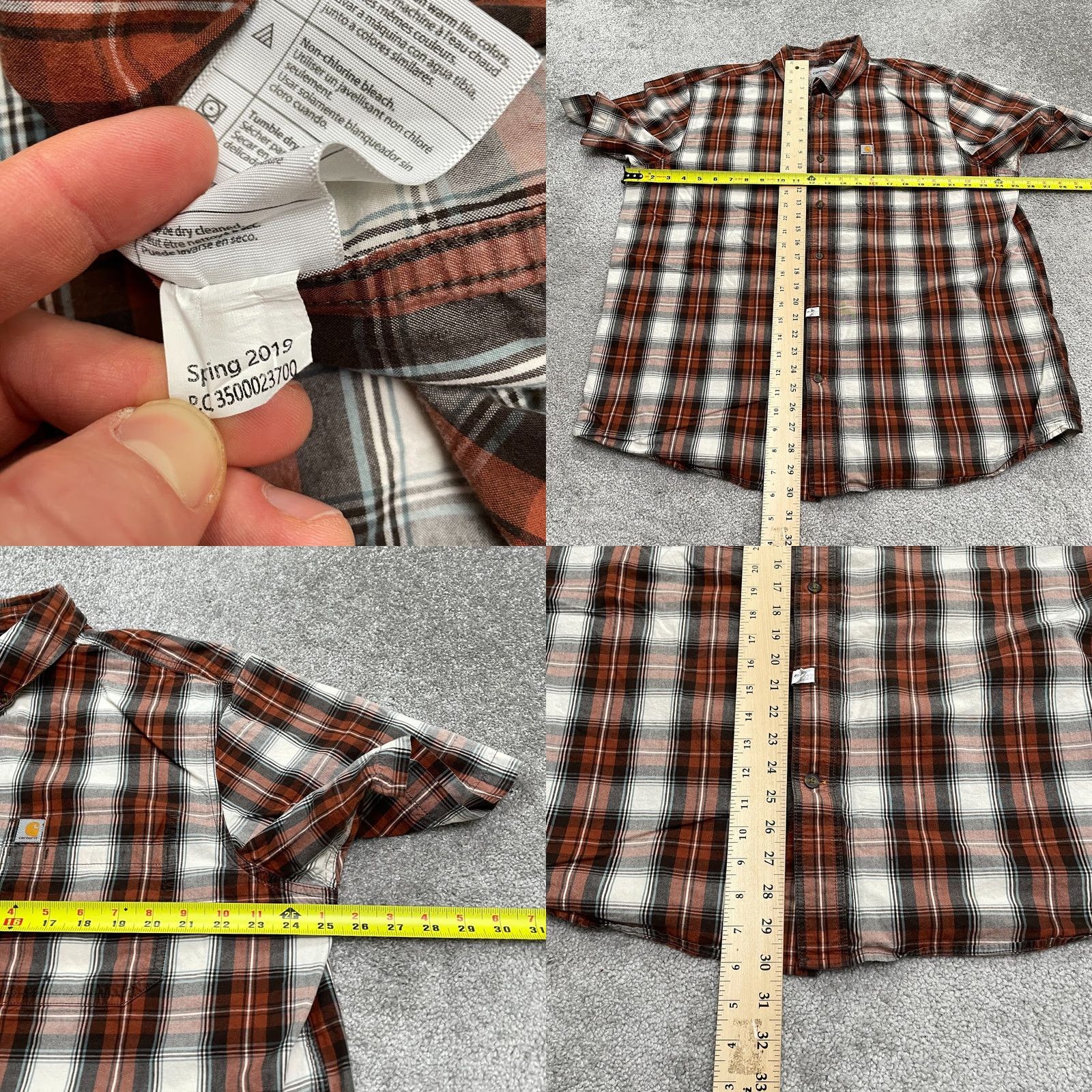 Carhartt Carhartt Shirt Mens XL Multicolor Plaid Short Sleeve Relaxed Button-Up Casual Cotton Outdoor Size US XL / EU 56 / 4 - 8 Thumbnail