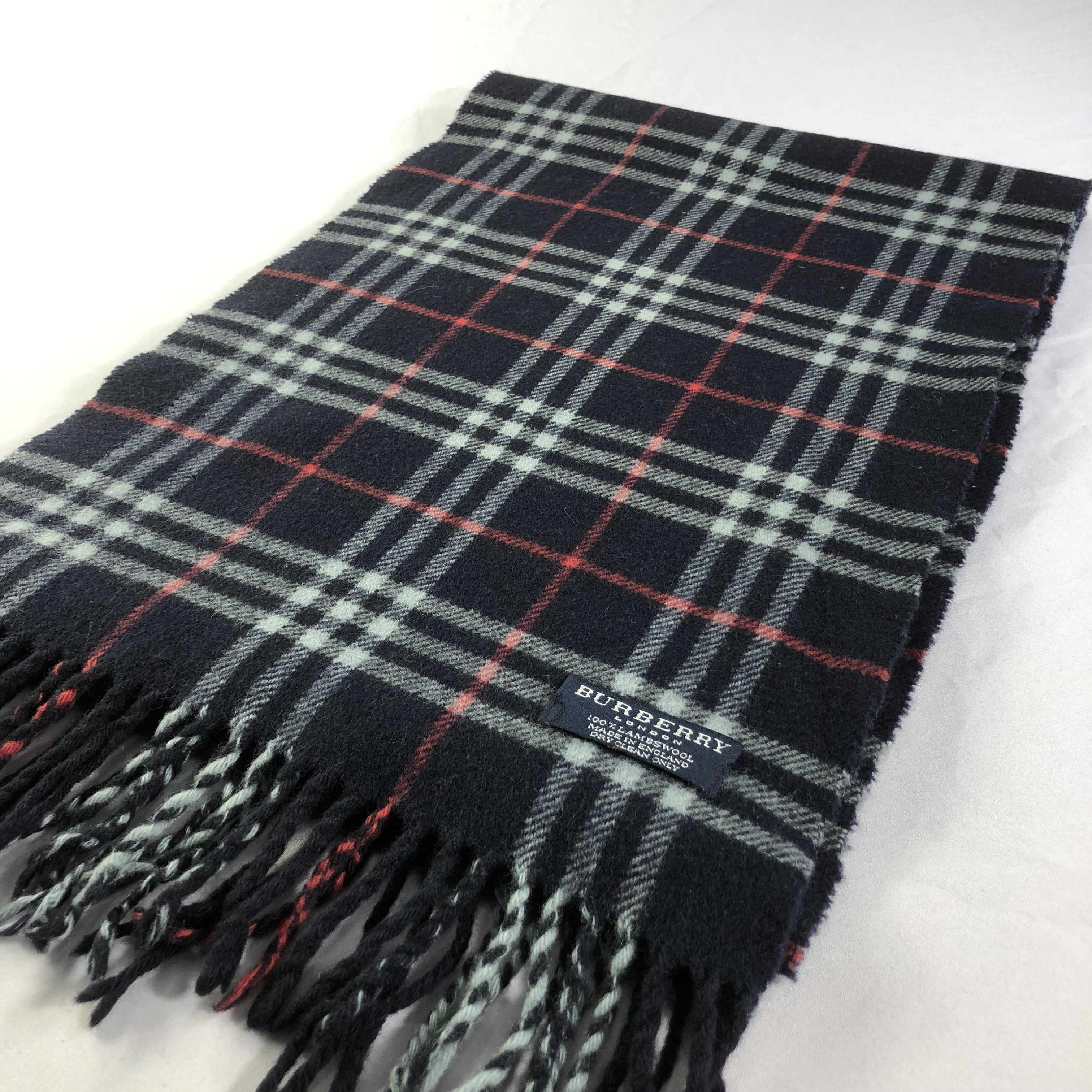Burberry Burberry Blue Nova Check Wool Scarf Muffler V1544 Size ONE SIZE - 2 Thumbnail