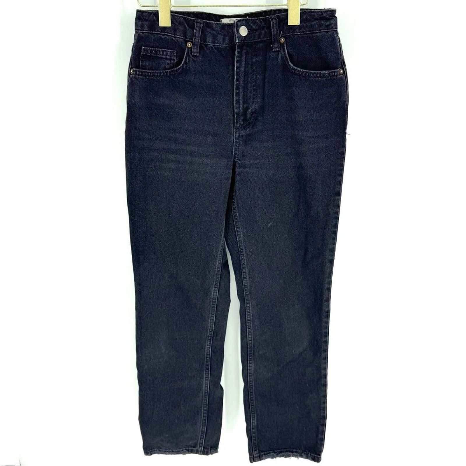 Free People We the Free High Rise Straight Leg Cotton Denim Black 28 Size 28" / US 6 / IT 42 - 1 Thumbnail